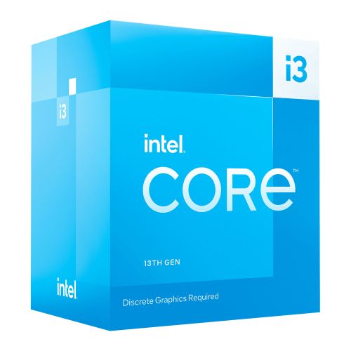 Intel Core i3-13100F Quad Core CPU, 1700, 3.4 GHz (4.5 Turbo), 60W (89W Turbo), 12MB Cache, Raptor Lake, No Graphics