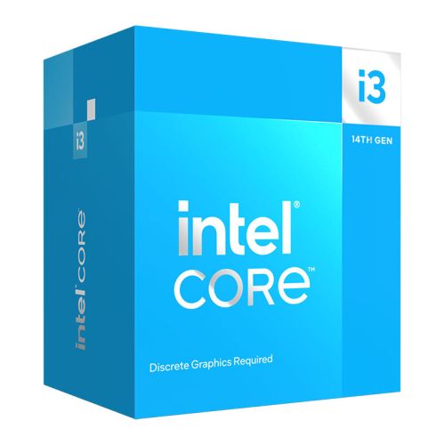Intel Core i3-14100F Quad Core CPU, 1700, Up to 4.7GHz, 60W (110W Turbo), 12MB Cache, Raptor Lake Refresh, No Graphics
