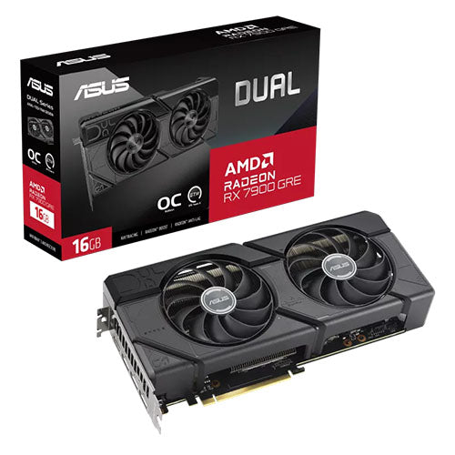Asus DUAL RX7900 GRE Graphics Card, OC, 16GB DDR6, HDMI, 3xDP, 2366MHz Clock, Overclocked